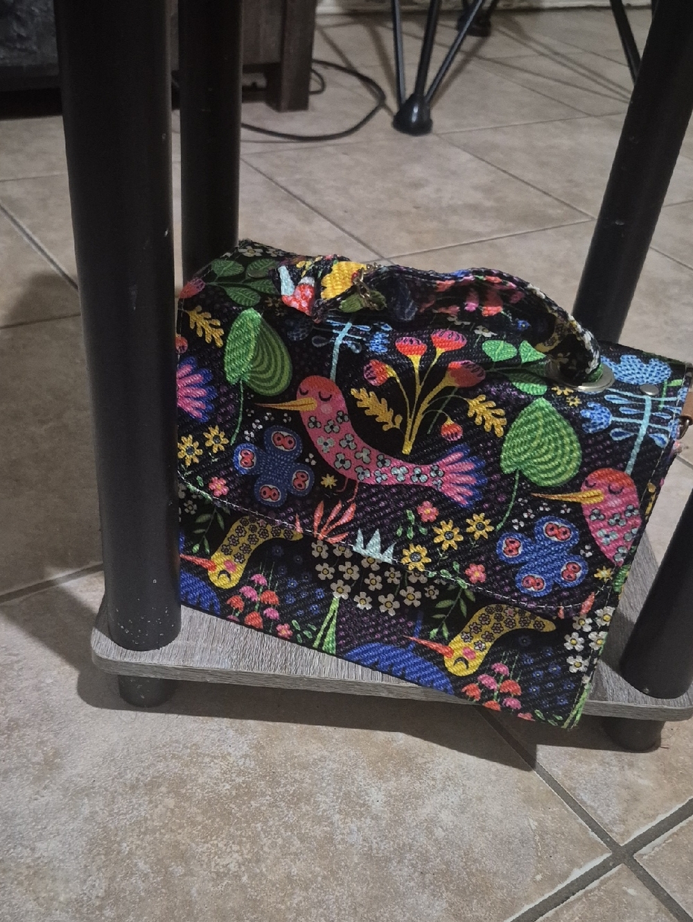 Colorful Bird Print Crossbody Bag